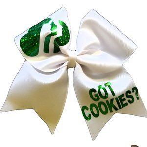 AZBOWS White holographic Got Cookies? Hair Bow